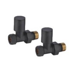 Essential Anthracite 15mm Straight Valve Pair