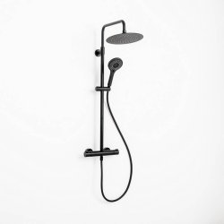 Essential Clever Urban Black Ext Thermostatic Shower