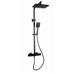 Essential Nine Xtreme Black Ext Thermostatic Shower