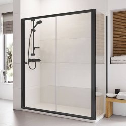 Roman Haven6 Black 1000mm Sliding Shower Door