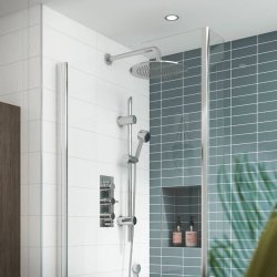 Nuie Round Chrome Thermostatic Triple Shower Valve