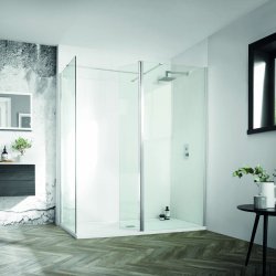 Aquadart Wetroom 8 Silver 500mm Clear Glass Wetroom Panel