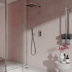 Aqualisa Dream Mixer Shower Square Dual Outlet with Hand Shower and Fixed Head