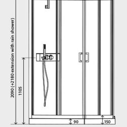 Kinedo Eden 1200 x 800mm Corner Shower Cubicle with Sliding Doors