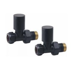 Redroom Black 15mm Straight Round Valve Pack 