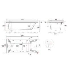 Beaufort? Rockall SE 1700 x 750mm 6 Jet Whirlpool Reinforced Bath