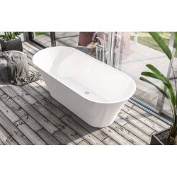 Beaufort Charlton Grey and White 1650 Freestanding Bath