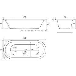 Beaufort Humber White 1700 Freestanding Bath