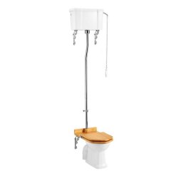 Burlington Standard High Level WC with 520 Dual Flush Cistern in Chrome