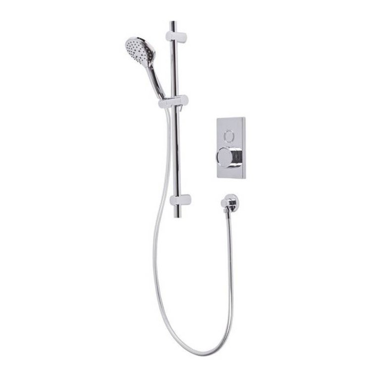 Tavistock Axiom Single Function Push Button Valve with Riser Rail and Three Function Shower Handset