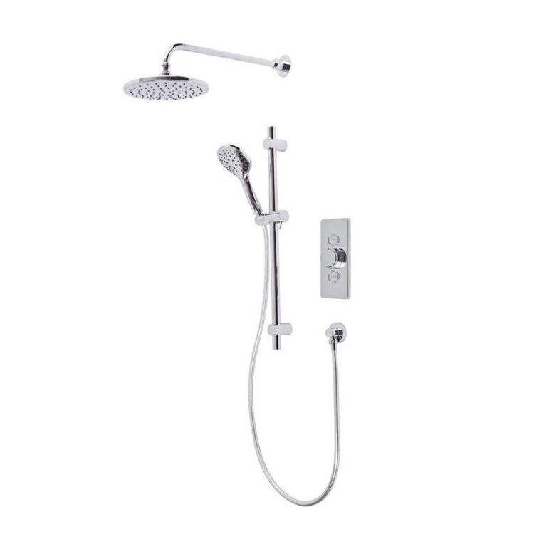 Tavistock Axiom Dual Function Push Button Valve with Shower Head and Riser Kit 