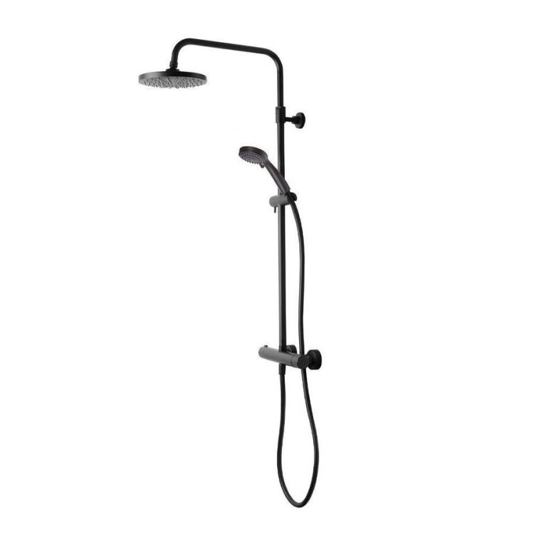 Tavistock Merit Black Dual Function Bar Valve with Shower Head and Handset