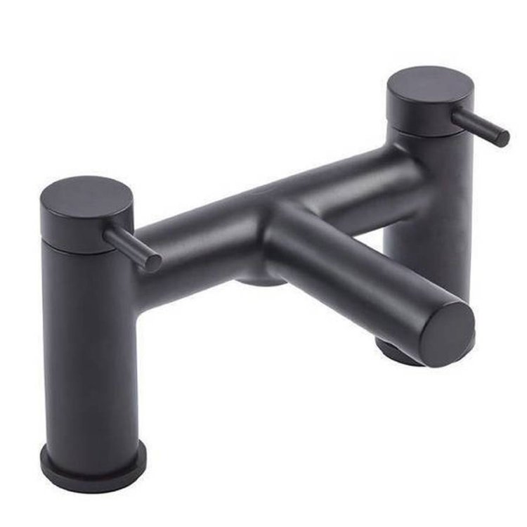 Tavistock Anthem Black Deck Mounted Bath Filler