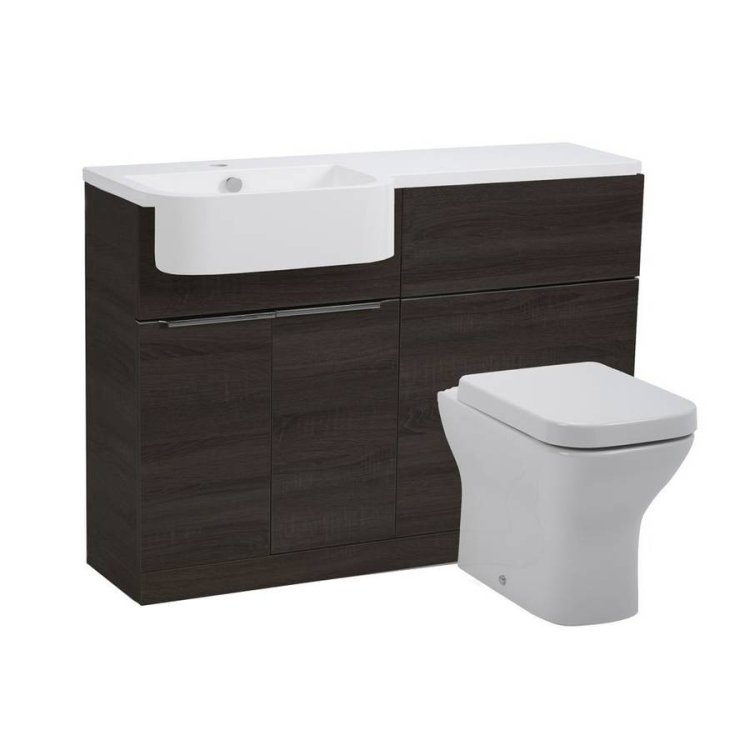 Tavistock Match 1200mm Tundra Wood Left Handed Unit & Basin