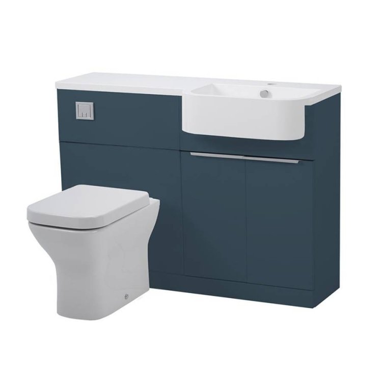 Tavistock Match 1200mm Oxford Blue Right Handed Unit & Basin