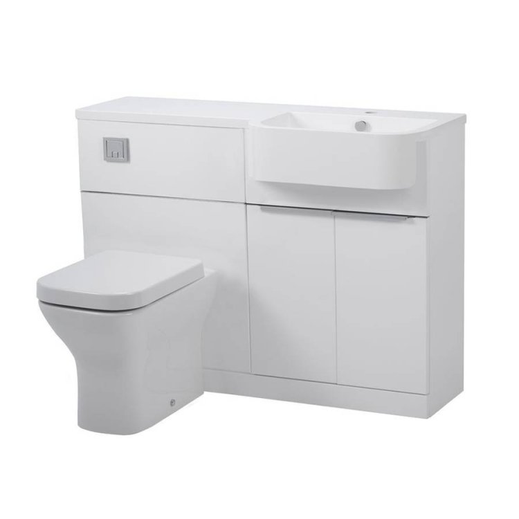 Tavistock Match 1200mm Gloss White Right Handed Unit & Basin