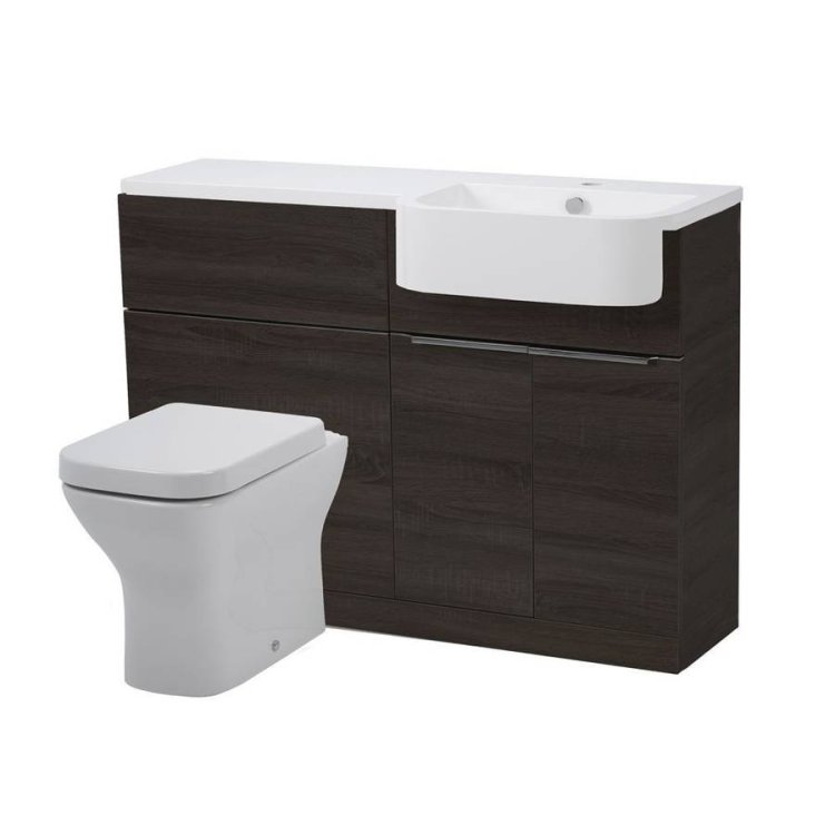 Tavistock Match 1200mm Tundra Wood Right Handed Unit & Basin