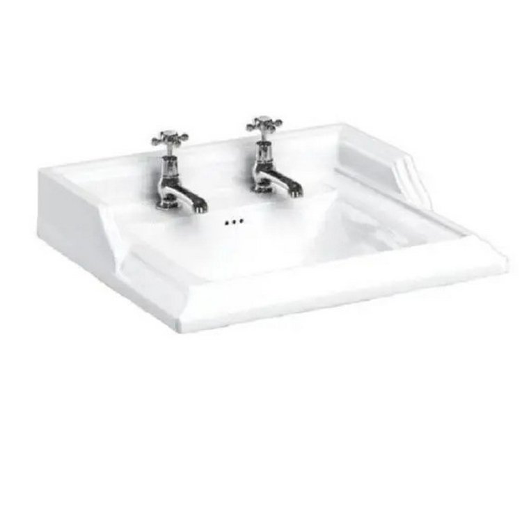 Burlington Classic Rectangular 65cm 2 Tap Hole Basin