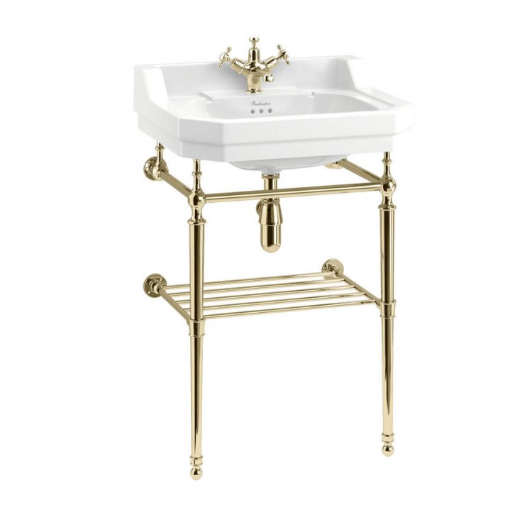 Burlington Gold Rectangular Basin Towel Rack