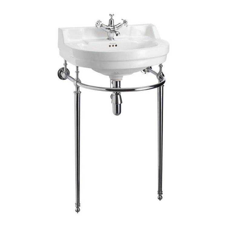 Burlington 56cm Chrome Round Basin Washstand