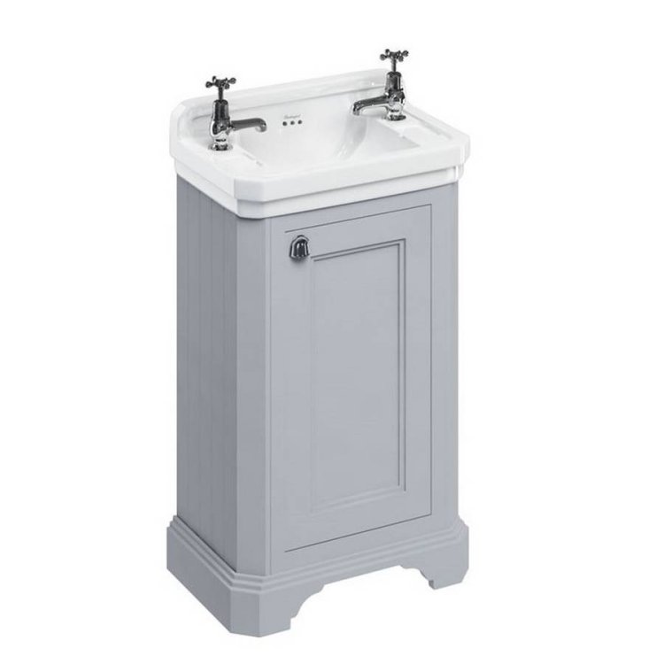 Burlington Edwardian Rectangular Cloakroom Classic Grey Vanity Unit