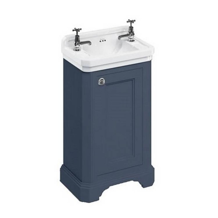 Burlington Edwardian Rectangular Cloakroom Blue Vanity Unit