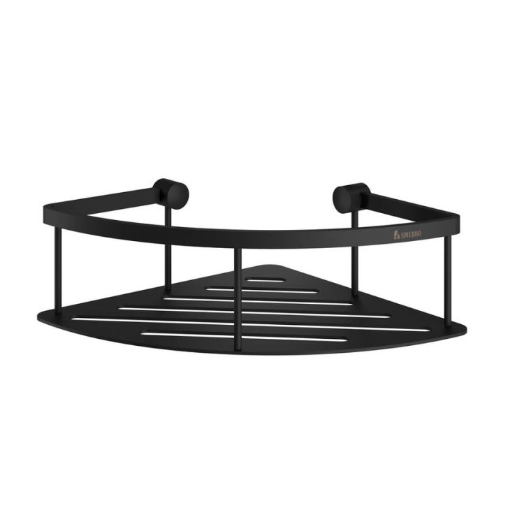 Smedbo Sideline Black Corner Shower Basket