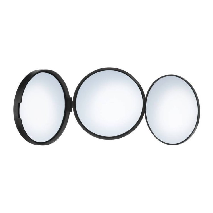 Smedbo Outline Lite 130mm Black Travel Mirror