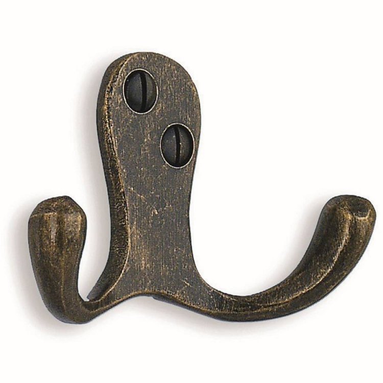 Smedbo Beslagsboden 44mm Antique Brass Double Hook