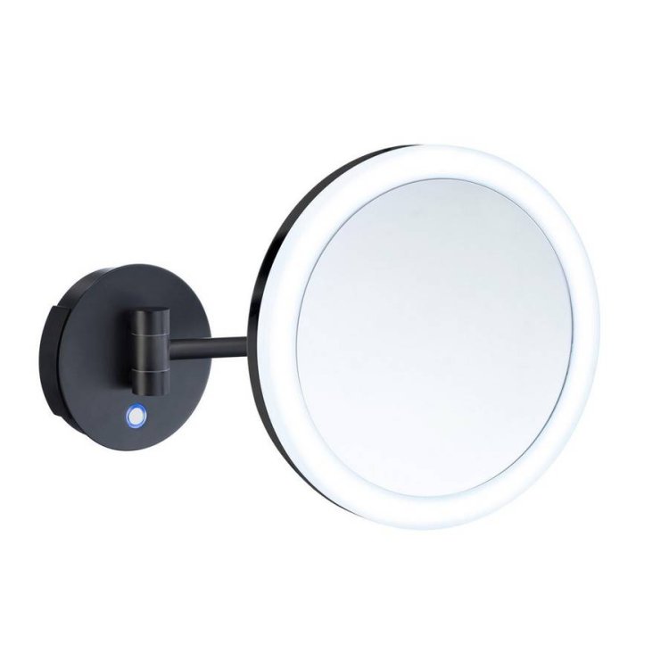 Smedbo Outline 200mm Black Wall Mounted LED Mirror 