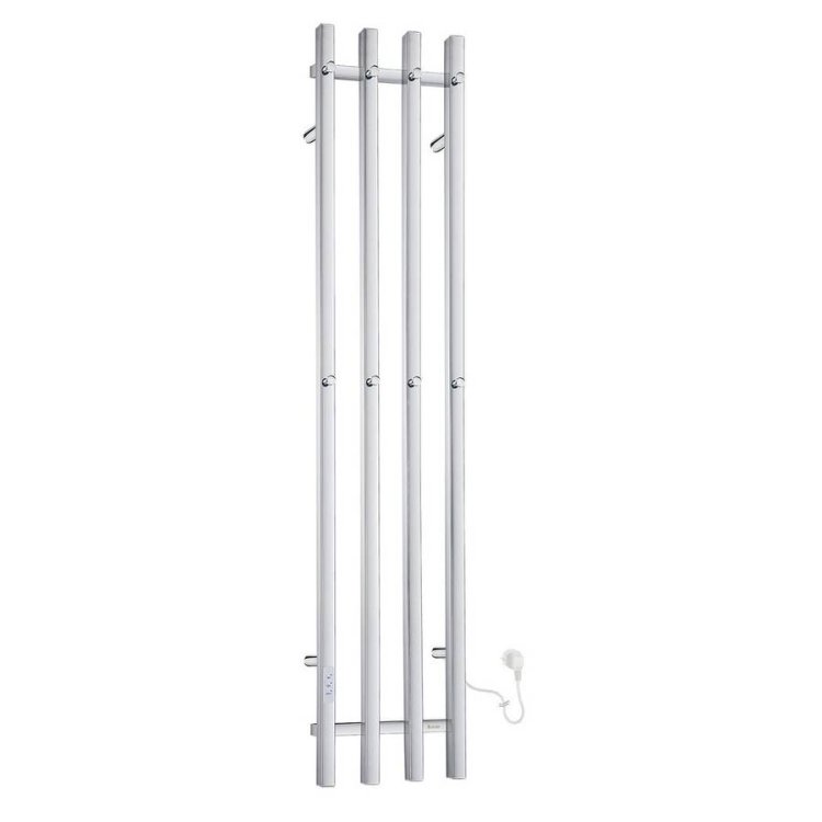 Smedbo Dry Polished Steel Electrical Quadruple Vertical Towel Warmer