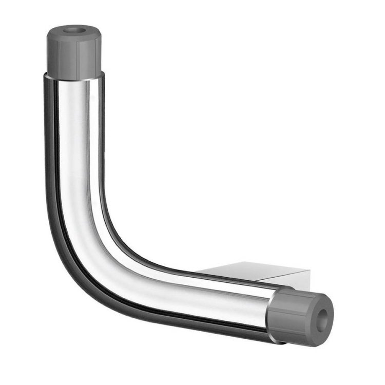 Smedbo Living Chrome RH Grab Bar L Shape Connection