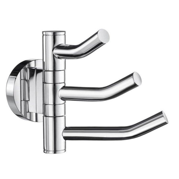 Smedbo Home Polished Chrome Swing Arm Triple Hook