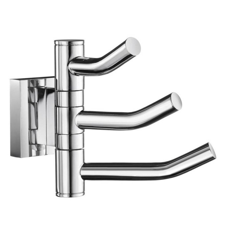 Smedbo House Polished Chrome Swing Arm Triple Hook