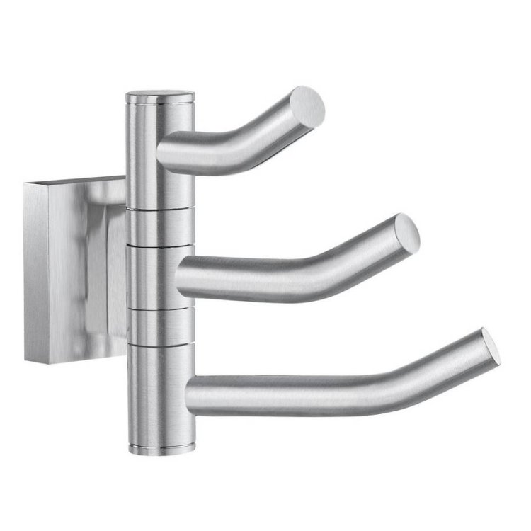 Smedbo House Brushed Chrome Swing Arm Triple Hook