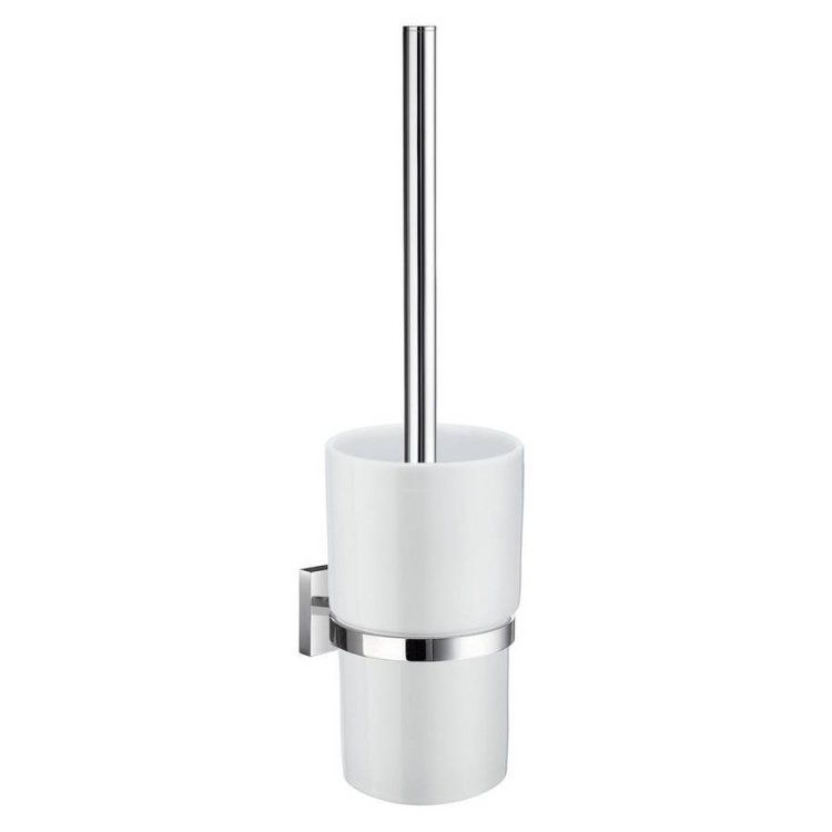 Smedbo House Polished Chrome Toilet Brush with Porcelain Holder