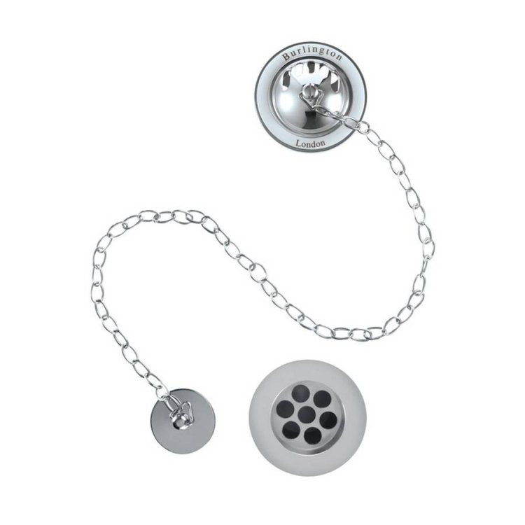 Burlington Chrome Bath Overflow Plug and Chain Waste