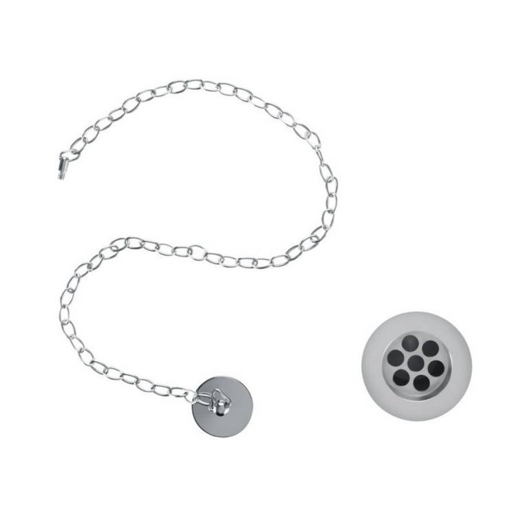 Burlington Chrome Basin Plug and Chain Slotted Waste