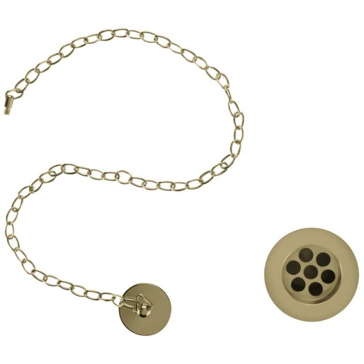 Burlington Gold Basin Plug and Chain Slotted Waste