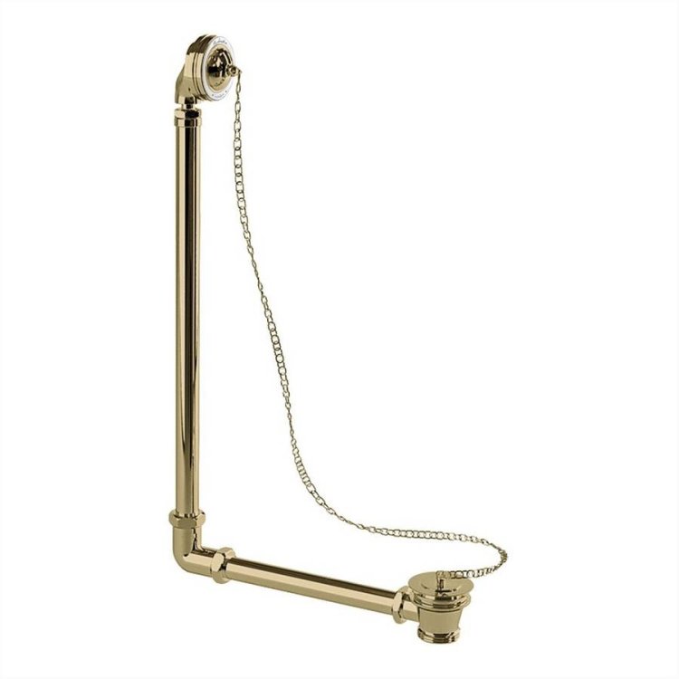 Burlington Gold Exposed Bath Overflow Plug and Chain Waste