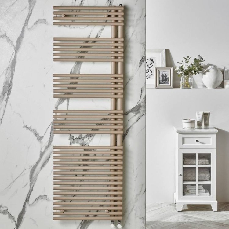 Redroom Omnia Left Handed Quartz Beige 1681 x 496mm Towel Radiator