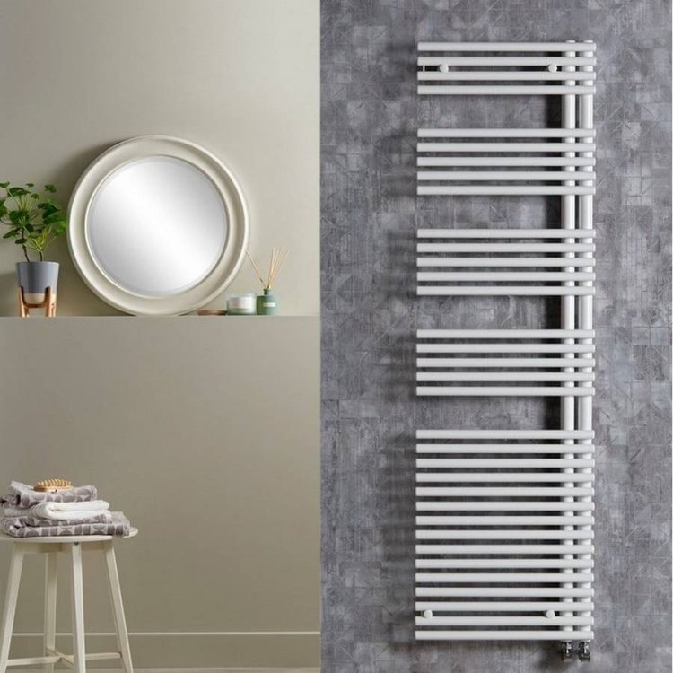 Redroom Omnia Left Handed White 1681 x 496mm Towel Radiator