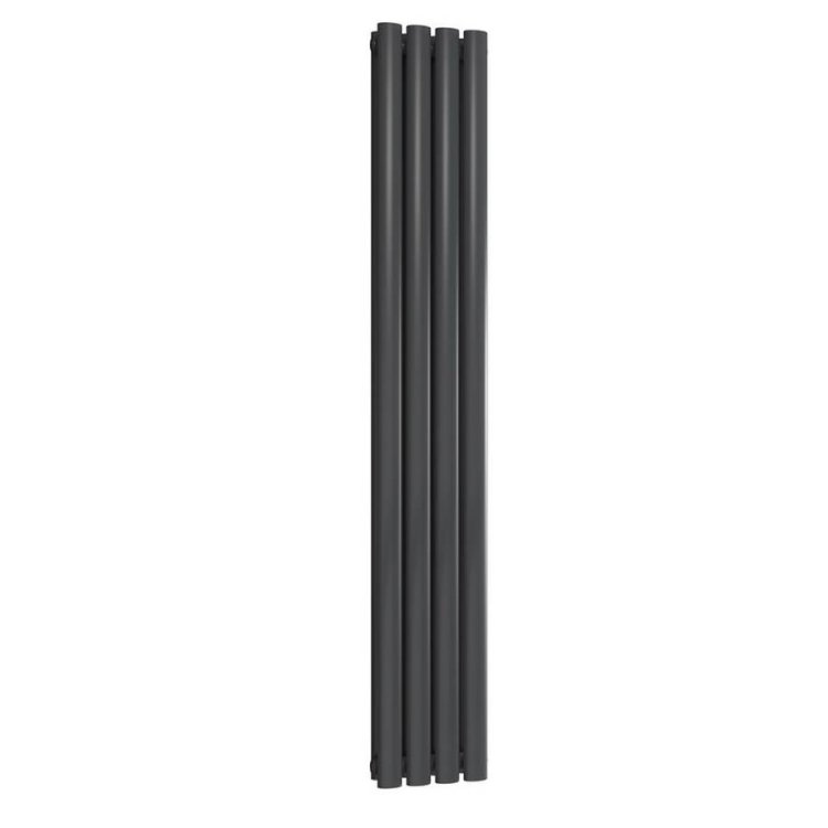 Reina Neva Vertical Anthracite Mild Steel Designer Double Radiator 1500 x 236mm