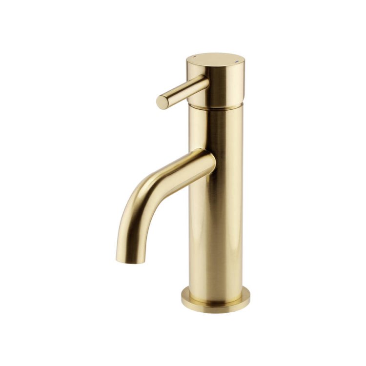 Kartell Ottone Brushed Brass Mono Basin Mixer