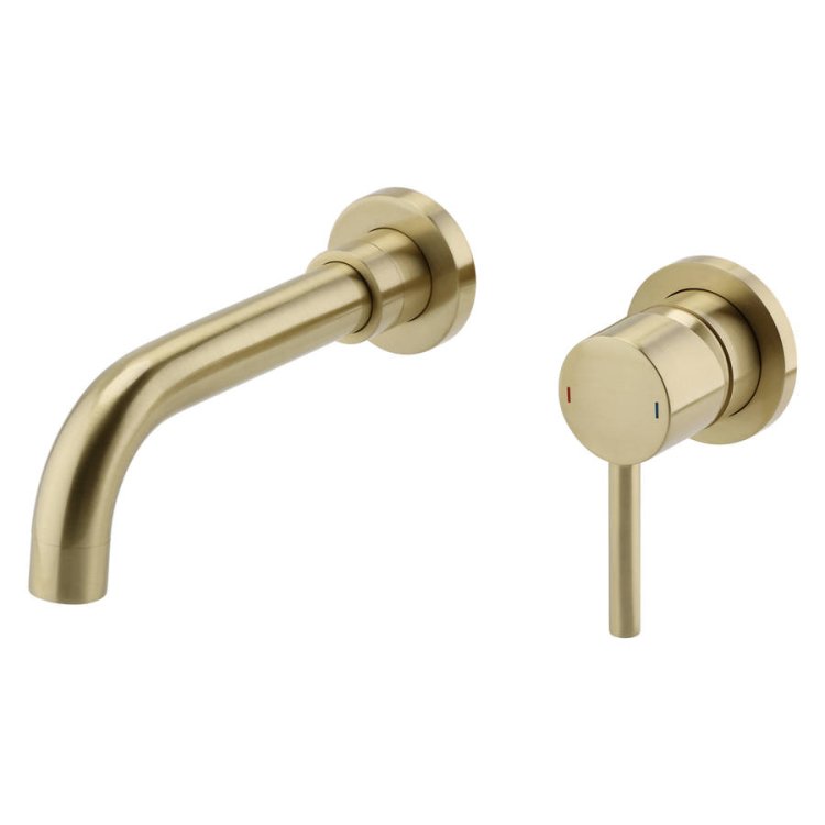 Kartell Ottone Brushed Brass Wall Mounted Basin Mixer