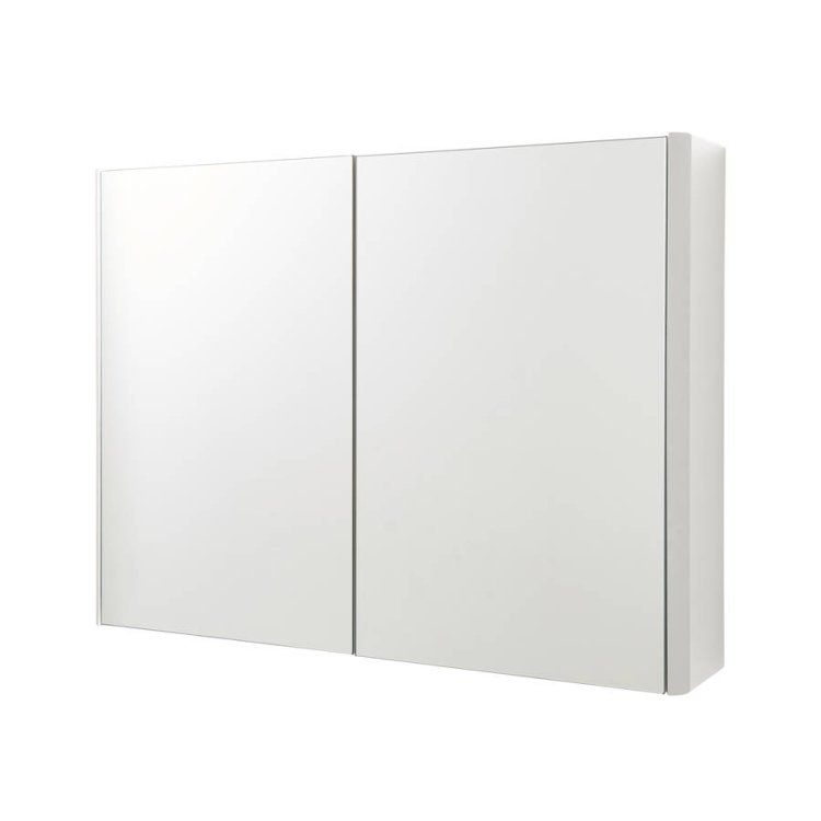 Kartell Arc 800mm White 2 Door Mirror Cabinet