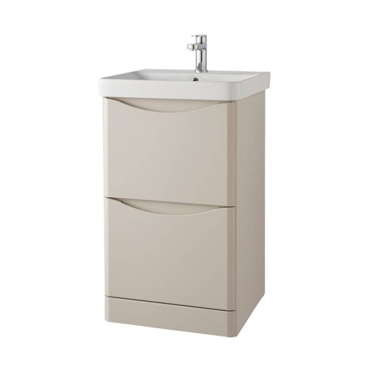 Kartell Arc 500mm Cashmere Floor Standing 2 Drawer Vanity Unit & Basin