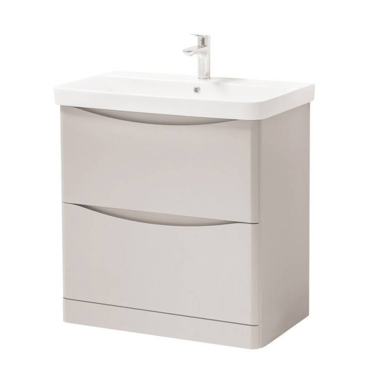 Kartell Arc 800mm Cashmere Floor Standing 2 Drawer Vanity Unit & Basin