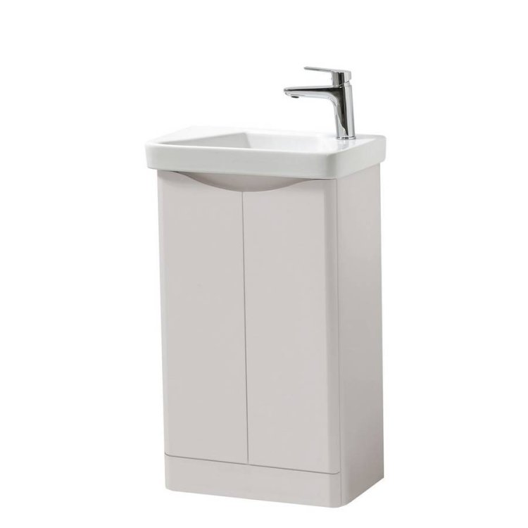 Kartell Arc 500mm Cashmere Floor Standing 2 Door Cloakroom Unit & Basin