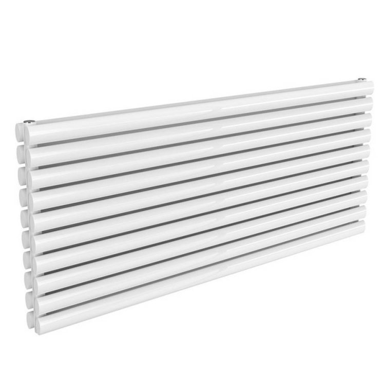 Reina Nevah 590x1000mm White Mild Steel Double Horizontal Radiator